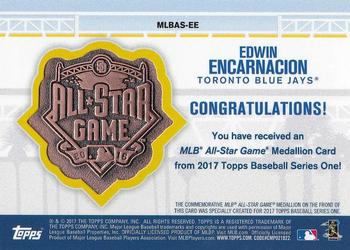 2017 Topps - MLB All-Star Team Medallion Relics #MLBAS-EE Edwin Encarnacion Back