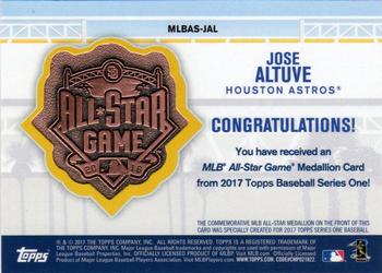 2017 Topps - MLB All-Star Team Medallion Relics #MLBAS-JAL Jose Altuve Back