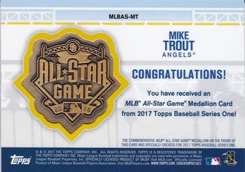 2017 Topps - MLB All-Star Team Medallion Relics Gold #MLBAS-MT Mike Trout Back