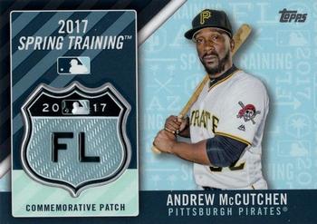 2017 Topps - MLB Spring Training Manufactured Logo Patch Relics #MLBST-AM Andrew McCutchen Front