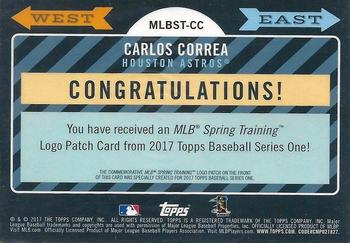 2017 Topps - MLB Spring Training Manufactured Logo Patch Relics #MLBST-CC Carlos Correa Back