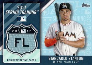 2017 Topps - MLB Spring Training Manufactured Logo Patch Relics #MLBST-GS Giancarlo Stanton Front