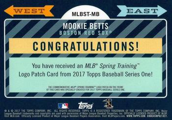 2017 Topps - MLB Spring Training Manufactured Logo Patch Relics #MLBST-MB Mookie Betts Back