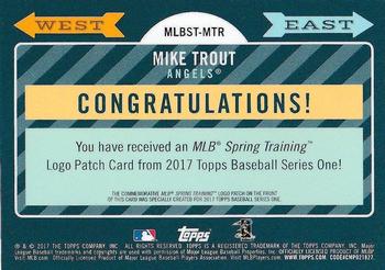 2017 Topps - MLB Spring Training Manufactured Logo Patch Relics #MLBST-MTR Mike Trout Back
