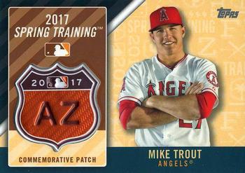 2017 Topps - MLB Spring Training Manufactured Logo Patch Relics #MLBST-MTR Mike Trout Front