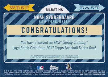 2017 Topps - MLB Spring Training Manufactured Logo Patch Relics #MLBST-NS Noah Syndergaard Back