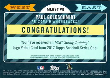 2017 Topps - MLB Spring Training Manufactured Logo Patch Relics #MLBST-PG Paul Goldschmidt Back