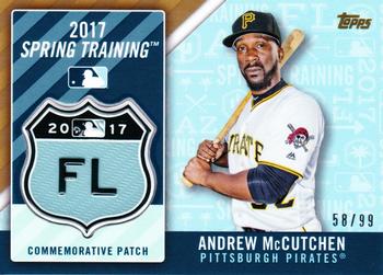 2017 Topps - MLB Spring Training Manufactured Logo Patch Relics Gold #MLBST-AM Andrew McCutchen Front