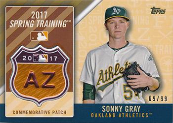 2017 Topps - MLB Spring Training Manufactured Logo Patch Relics Gold #MLBST-SG Sonny Gray Front