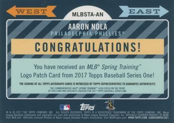 2017 Topps - MLB Spring Training Manufactured Logo Patch Relics Autographs #MLBSTA-AN Aaron Nola Back