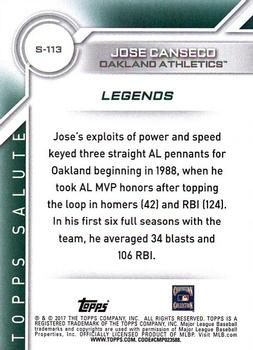 2017 Topps - Salute #S-113 Jose Canseco Back