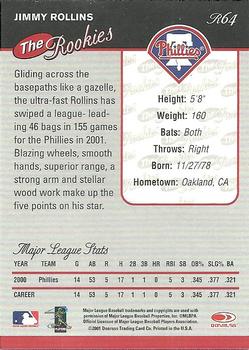 2001 Donruss The Rookies #R64 Jimmy Rollins Back