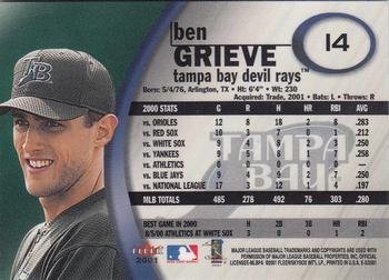 2001 Fleer E-X #14 Ben Grieve Back