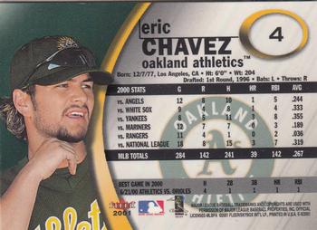 2001 Fleer E-X #4 Eric Chavez Back