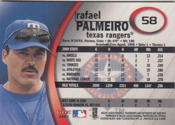 2001 Fleer E-X #58 Rafael Palmeiro Back