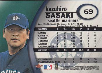 2001 Fleer E-X #69 Kazuhiro Sasaki Back