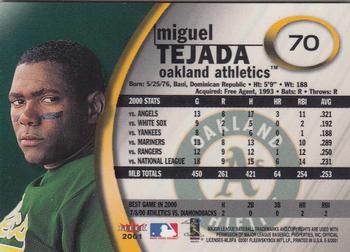 2001 Fleer E-X #70 Miguel Tejada Back