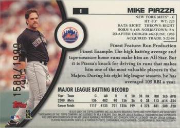 2001 Finest #1 Mike Piazza Back