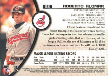 2001 Finest #22 Roberto Alomar Back