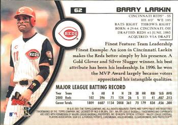 2001 Finest #62 Barry Larkin Back