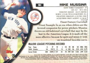 2001 Finest #91 Mike Mussina Back