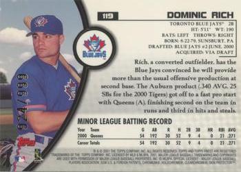 2001 Finest #119 Dominic Rich Back