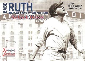 2003 Flair Greats - Ballpark Heroes #2 BH Babe Ruth Front