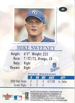 2001 Fleer Authority #8 Mike Sweeney Back