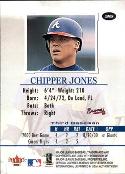 2001 Fleer Authority #36 Chipper Jones Back