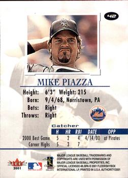 2001 Fleer Authority #42 Mike Piazza Back