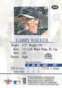 2001 Fleer Authority #59 Larry Walker Back