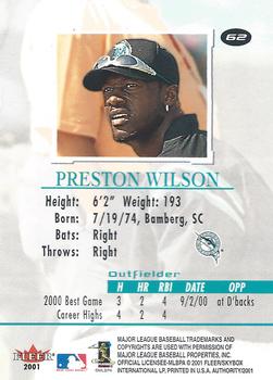 2001 Fleer Authority #62 Preston Wilson Back