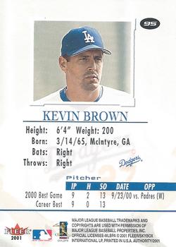 2001 Fleer Authority #95 Kevin Brown Back