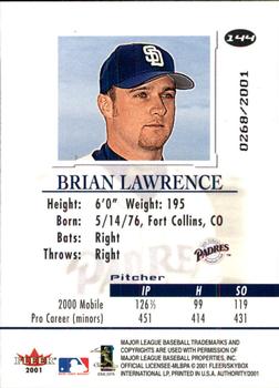 2001 Fleer Authority #144 Brian Lawrence Back