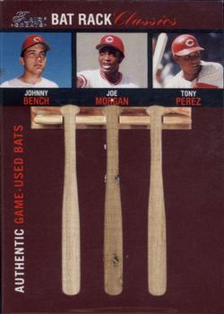 2003 Flair Greats - Bat Rack Classics Trios #NNO Johnny Bench / Joe Morgan / Tony Perez Front