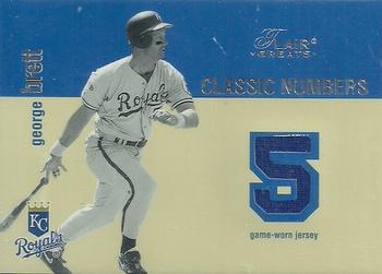2003 Flair Greats - Classic Numbers Game Used #NNO George Brett Front