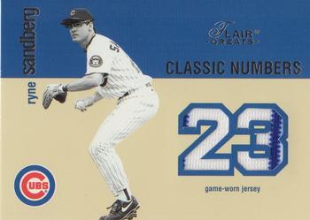 2003 Flair Greats - Classic Numbers Game Used #NNO Ryne Sandberg Front