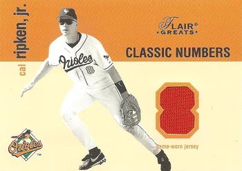 2003 Flair Greats - Classic Numbers Game Used Dual #NNO Cal Ripken, Jr. / Ozzie Smith Front