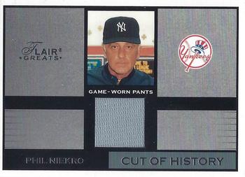 2003 Flair Greats - Cut of History Game Used #NNO Phil Niekro Front