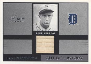 2003 Flair Greats - Cut of History Game Used #NNO Hank Greenberg Front