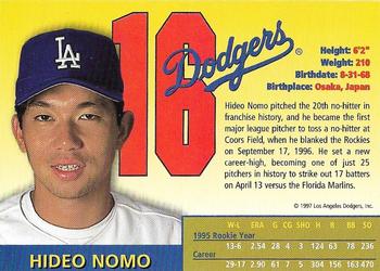 1997 Los Angeles Dodgers True Blue Club Rookie of the Year #4 Hideo Nomo Back