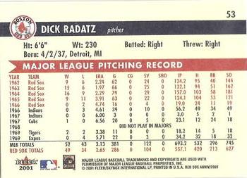 2001 Fleer Boston Red Sox 100th Anniversary #53 Dick Radatz Back