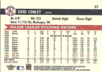 2001 Fleer Boston Red Sox 100th Anniversary #57 Gene Conley Back