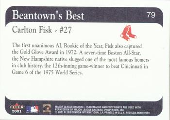 2001 Fleer Boston Red Sox 100th Anniversary #79 Carlton Fisk Back