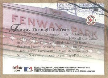 2001 Fleer Boston Red Sox 100th Anniversary #100 Fenway Park Back