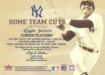 2003 Flair Greats - Home Team Cuts Game Used #NNO Reggie Jackson Back