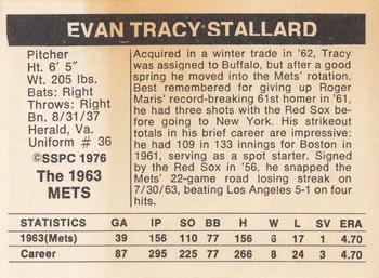 1976 SSPC 1963 New York Mets #NNO Tracy Stallard Back