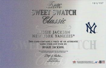 2003 Flair Greats - Sweet Swatch Classic Bat #NNO Reggie Jackson Back