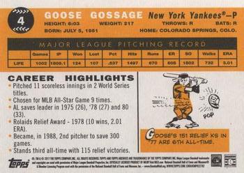 2017 Topps Archives #4 Goose Gossage Back