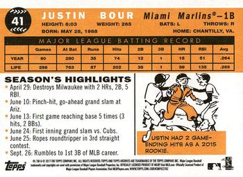 2017 Topps Archives #41 Justin Bour Back